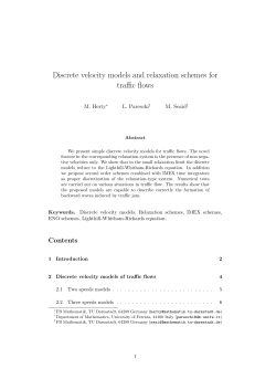 Discrete velocity models and relaxation schemes for traffic
