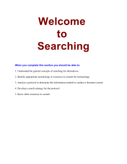 Training Module on Conducting Searches for Alternatives