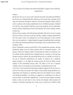 Easy-to-read texts for students with intellectual disability