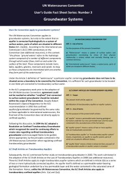 Groundwater Systems - UN Watercourses Convention