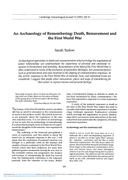 An Archaeology of Remembering