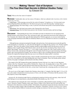 Making &ldquo;Sense&rdquo; Out of Scripture The Four Best Kept Secrets in