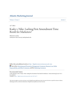 Kasky v. Nike: Lurking First Amendment Time Bomb for Marketers?