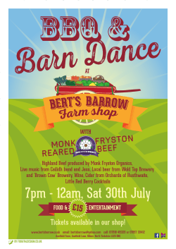 7pm - 12am, Sat 30th July - Monk Fryston C of E Primary School