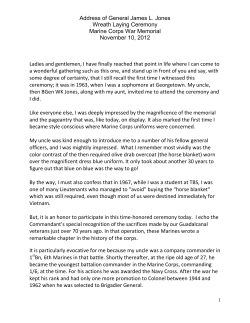 Address of General James L. Jones Wreath Laying Ceremony