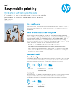 Easy mobile printing - Product documentation