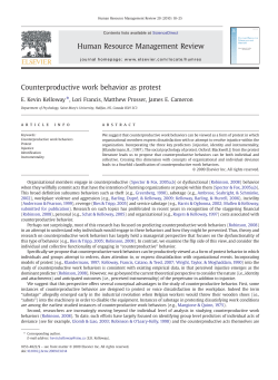 Counterproductive work behavior as protest