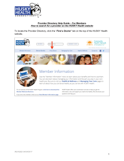 HUSKY Health - Provider Search How to Guide