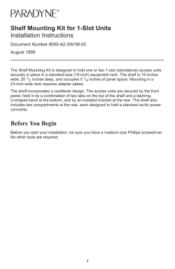 Shelf Mounting Kit for 1-Slot Units Installation Instructions