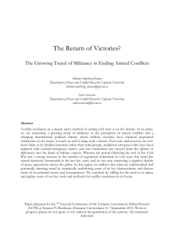 The growing trend of militancy in ending armed conflicts