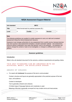 Assessor guidelines