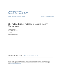 The Role of Design Artifacts in Design Theory