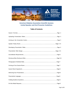 American Diabetes Association Scientific Sessions Invited Speaker