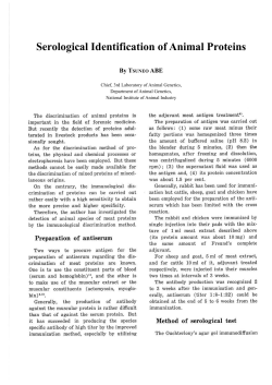 Serological Identification of Animal Proteins