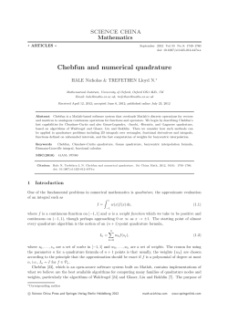 Chebfun and numerical quadrature
