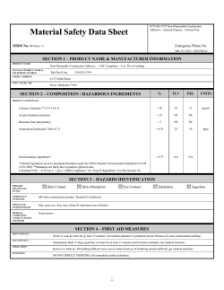 Material Safety Data Sheet