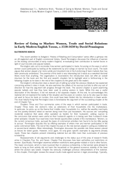 Review of Going to Market: Women, Trade and Social Relations in