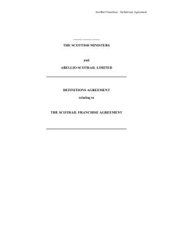 Definitions Agreement - Transport Scotland