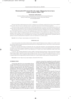 Mitochondrial DNA-based diversity study of Hungarian brown hares