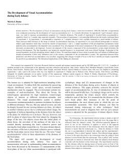 The Development of Visual Accommodation