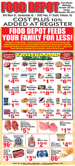 FOOD DEPOT FEEDS YOUR FAMILY FOR LESS!