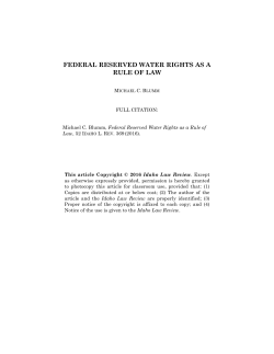 federal reserved water rights as a rule of law