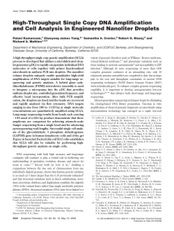 High-Throughput Single Copy DNA Amplification and Cell Analysis