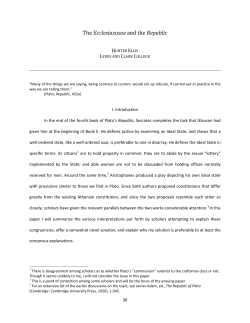 The Ecclesiazusae and the Republic