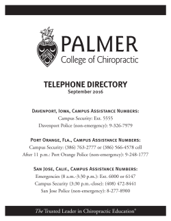 telephone directory - Palmer College of Chiropractic