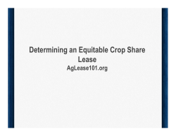 Determining an Equitable Crop Share Lease