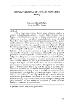 Science, Migration, and Our Ever More Global Society