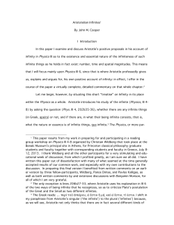 Aristotelian Infinites 1 14R