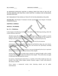 an ordinance repealing chapter 14 animals from the
