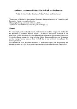 A discrete random model describing bedrock profile abrasion.