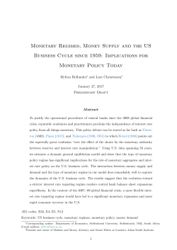 Monetary Regimes, Money Supply and the US Business Cycle since
