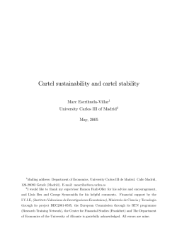 Cartel sustainability and cartel stability