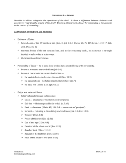 Describe in biblical categories the operations of the devil. Is there a