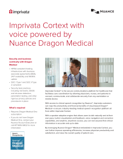 Imprivata Cortext with voice powered by Nuance Dragon Medical