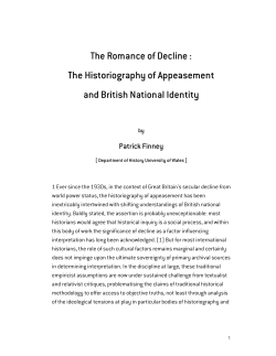 The Romance of Decline : The Historiography of Appeasement and