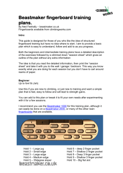 Beastmaker fingerboard training plans.
