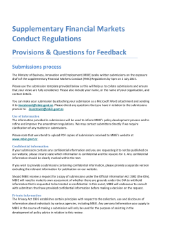 OM Financial Limited - Submission on Supplementary FMC Regs
