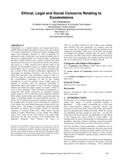 Ethical, Legal and Social Concerns Relating to Exoskeletons