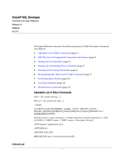 SQL Developer Command-Line Quick Reference