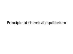 Principle of chemical equilibrium