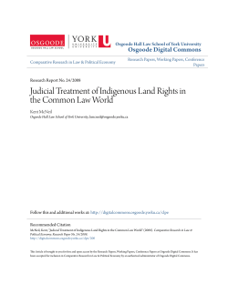 Judicial Treatment of Indigenous Land Rights in the Common Law