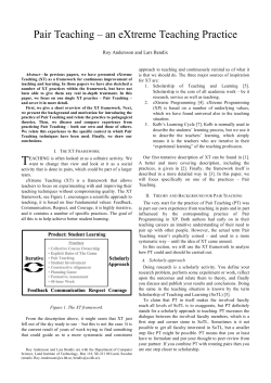 Pair Teaching &ndash; an eXtreme Teaching Practice