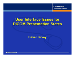 User Interface Issues for DICOM Presentation States