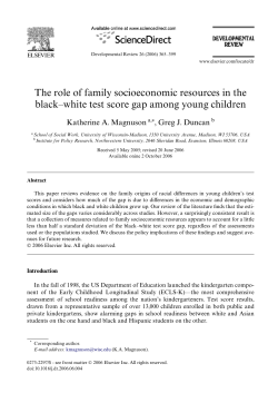 The role of family socioeconomic resources in the