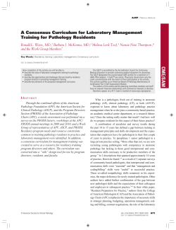 A Consensus Curriculum for Laboratory Management Training for