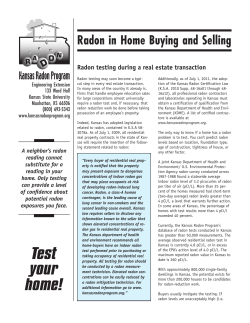 Radon in Home Buying and Selling